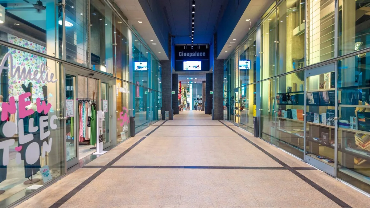 The interior of the Palazzo dei Congressi in Riccione with the conference hall