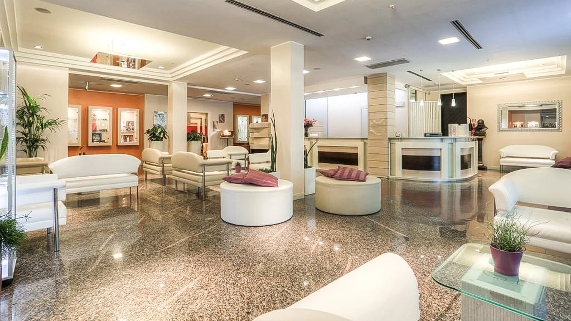 Hall con reception e salotto comune