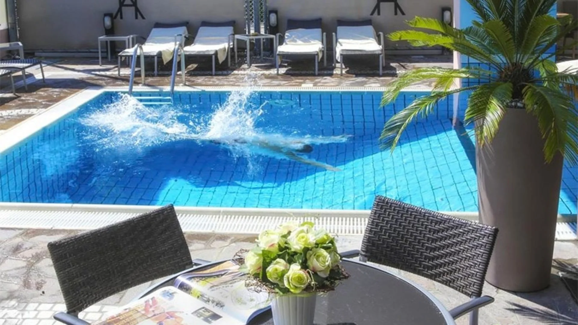 Piscine avec solarium