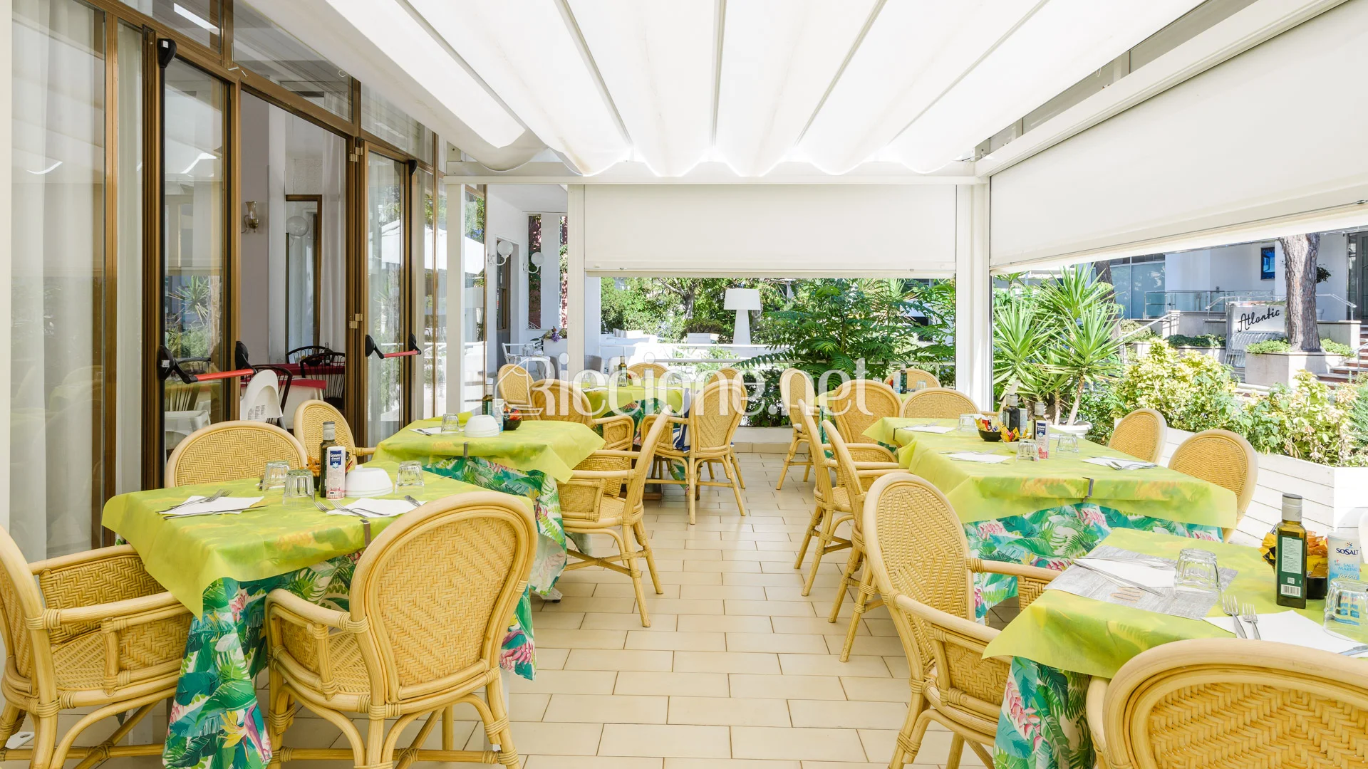 Veranda set up for meals